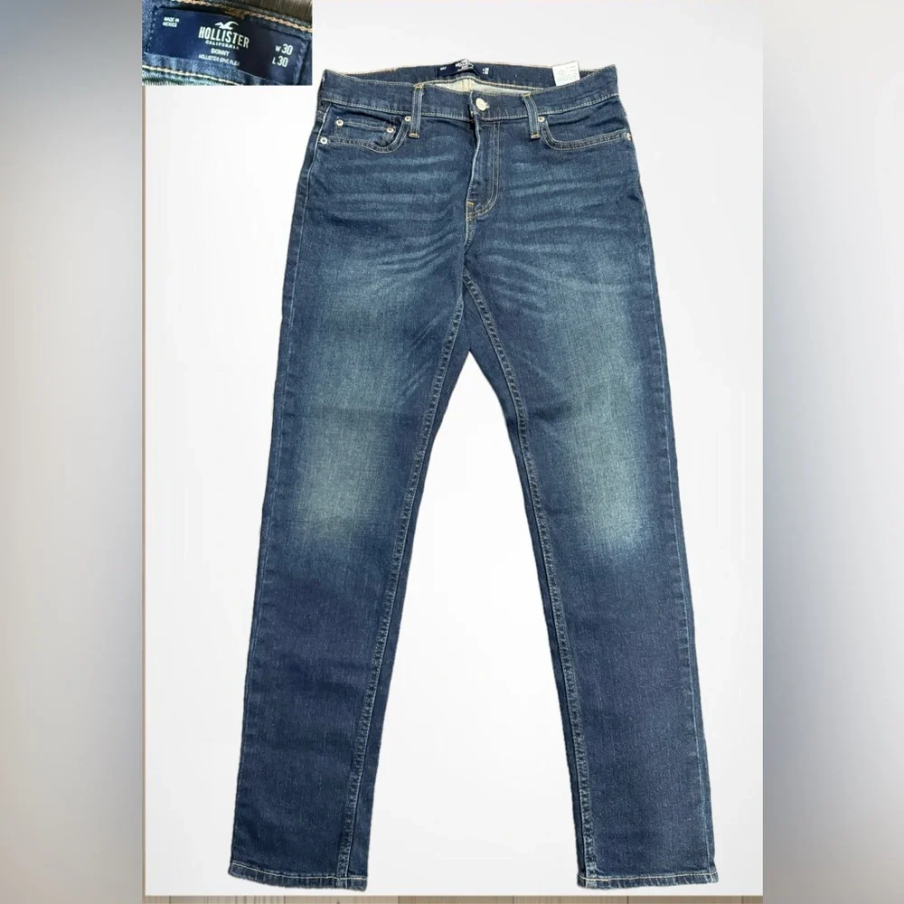 Hollister Men's Dark Blue Straight Jeans - Picture 1 of 12